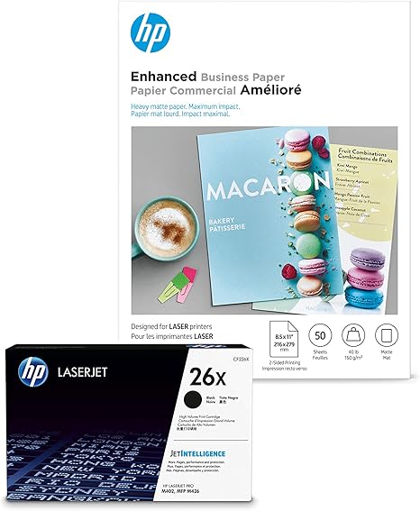 HP 26X Black High Yield Toner - with Brochure Paper