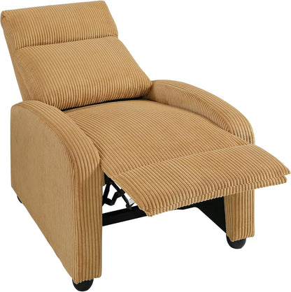Lexicon 194840287162 Yellow Corduroy Pushback Recliner