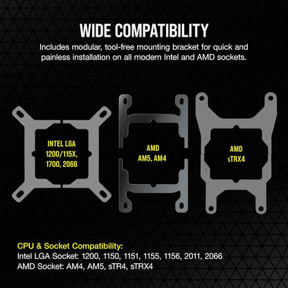 Corsair CW-9060074-WW iCUE H100i Elite LCD XT CPU Cooler