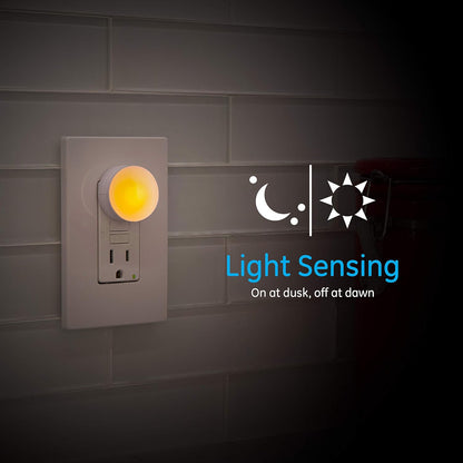 GE 45247 SleepLite LED Night Light 2-Pack Amber Dusk-to-Dawn