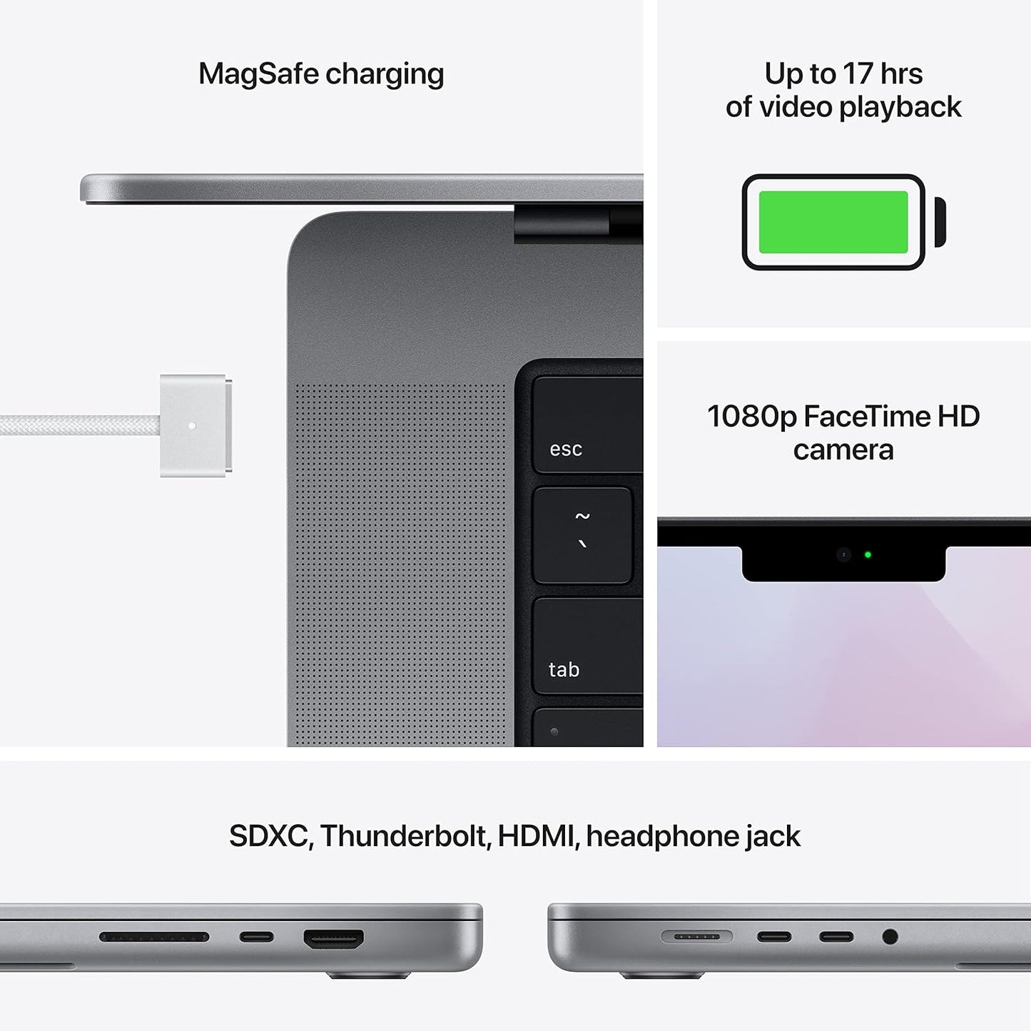 Apple MKGP3LL/A 2021 MacBook Pro M1 14", Renewed