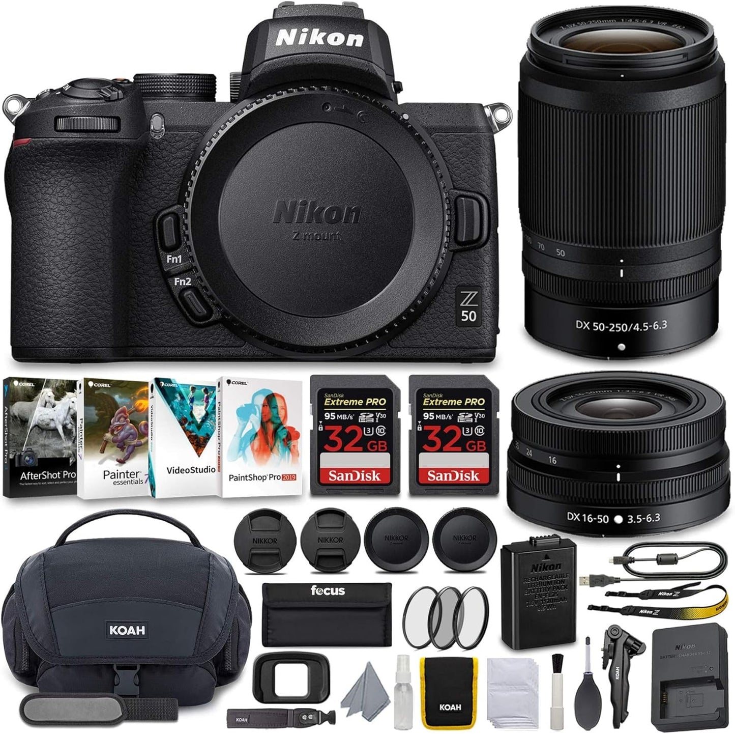 Nikon Z50 Mirrorless Camera Kit with 16-50mm & 50-250mm Lenses