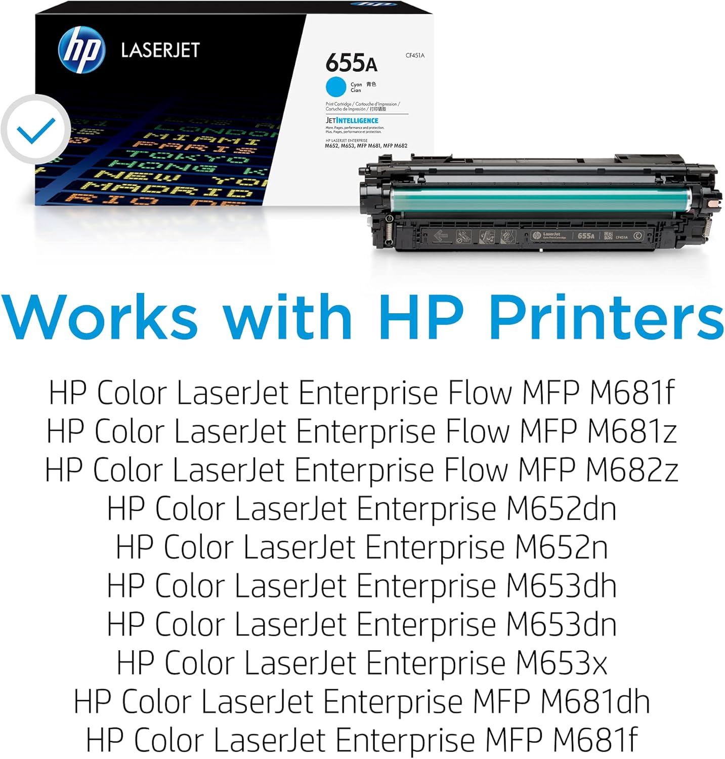 HP CF451A 655A Cyan LaserJet Toner Cartridge