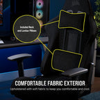 Corsair CF-9010051-WW TC100 Relaxed Fabric Gaming Chair - Black
