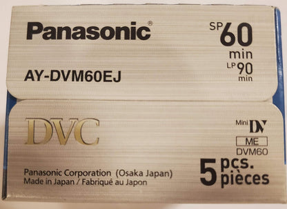 Panasonic AYDVM60EJ5P MiniDV Tapes 60 Minute 5-Pack