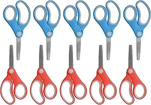 Westcott 55844 Kids' Safety Scissors 5-Inch Blunt Tip 10-Pack