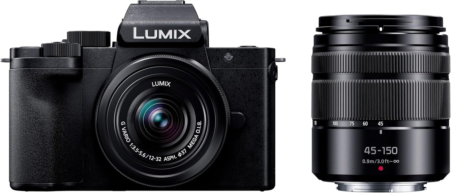 Panasonic LUMIX G100 4K Mirrorless Camera with 12-32mm & 45-150mm Lens Kit