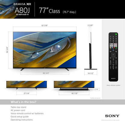 Sony XR-77A80J 77-Inch OLED 4K Smart TV - Used