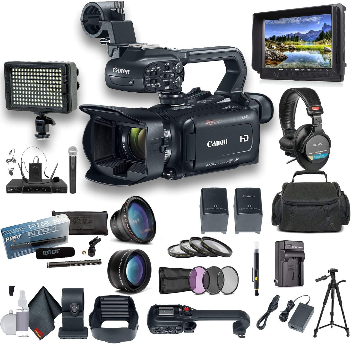Canon XA11 Compact Full HD Camcorder Filmmaker Bundle Renewed