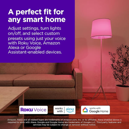 Roku BC1000P2R Smart Light Bulbs Color 2-Pack