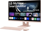 LG 27SR5BF-P Smart Monitor Pink Desktop Combo