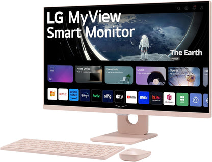 LG 27SR5BF-P Smart Monitor Pink Desktop Combo