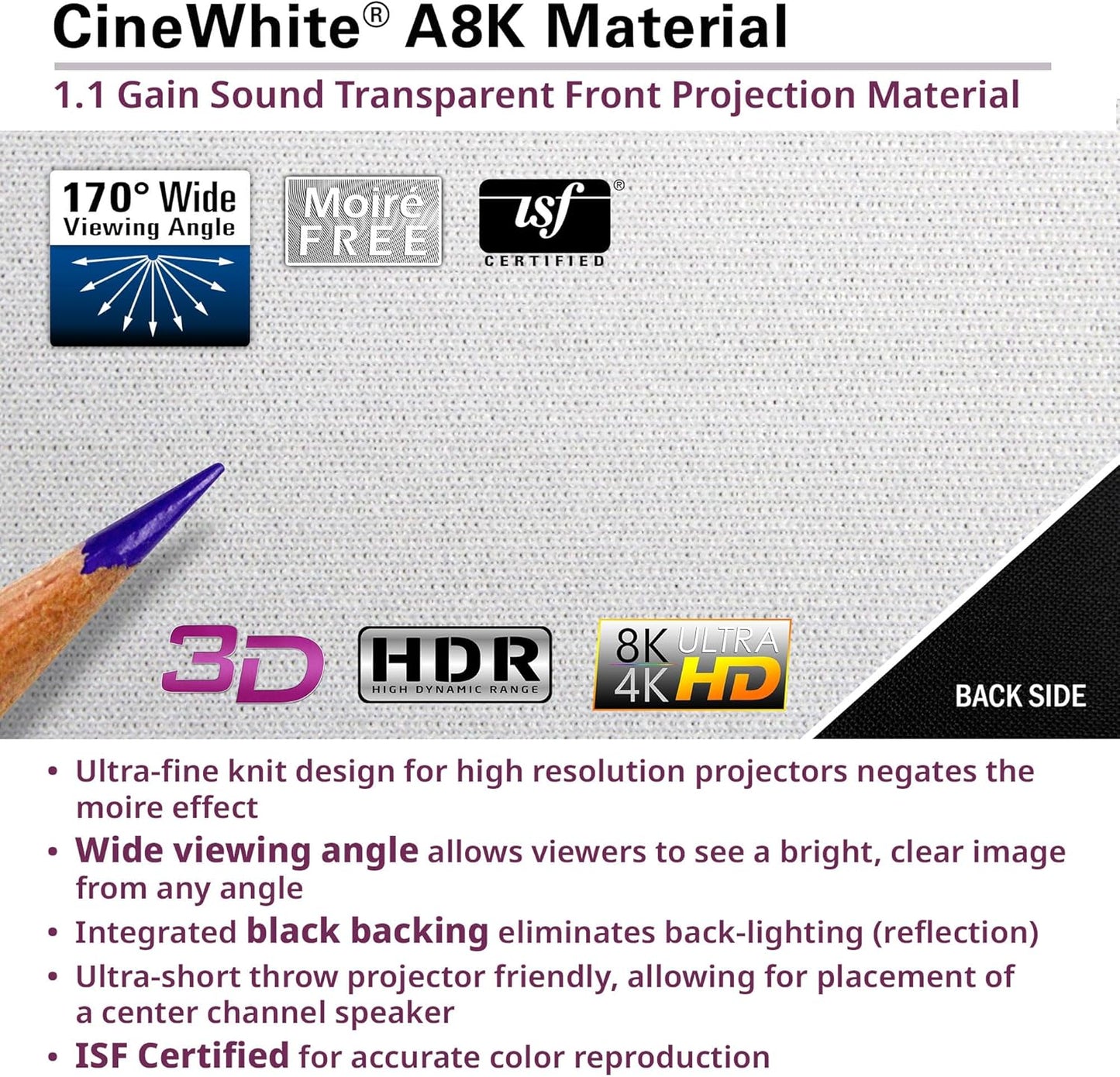 Elite Screens AR138CA8K-WIDE Aeon CineWhite 138" Acoustically Transparent Screen