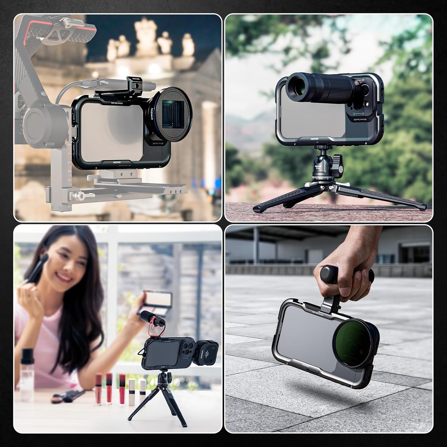 Neewer PA074 iPhone 16 Pro Max Cage Stabilizer Rig