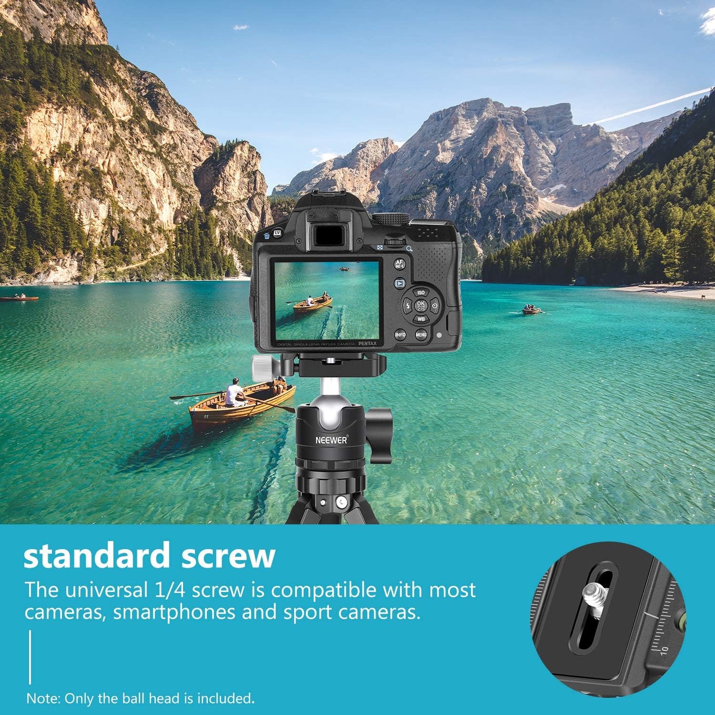 Neewer 28mm Low Profile Tripod Ball Head 360°