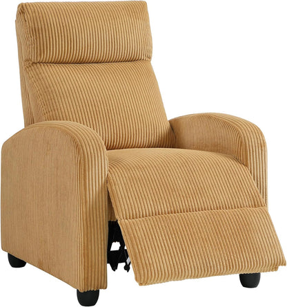 Lexicon 194840287162 Yellow Corduroy Pushback Recliner
