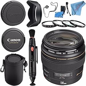 Canon 2518A003-2 EF 100mm f/2 USM Lens Bundle