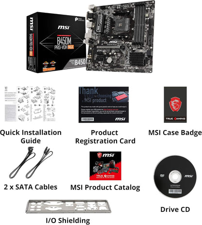 MSI B450PVDHMAX AMD Ryzen AM4 Micro-ATX Motherboard