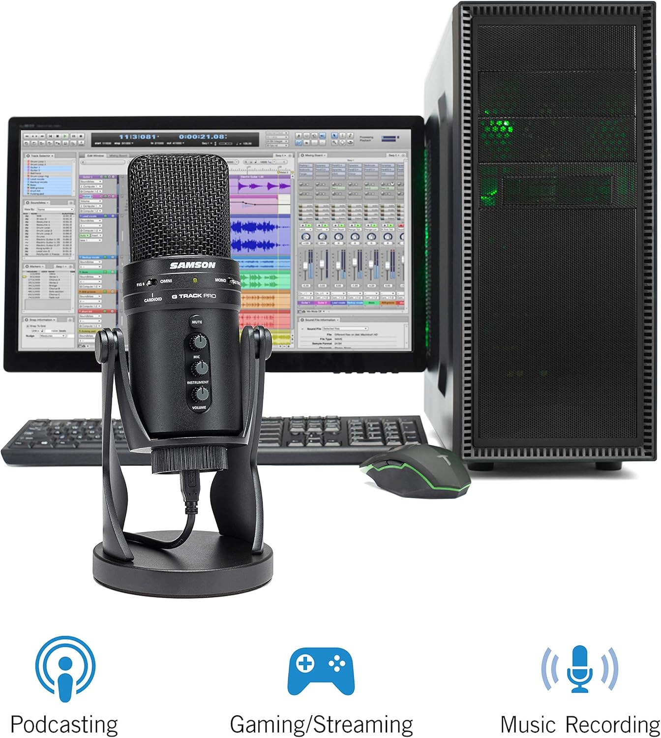 Samson 1UPRO G-Track Pro USB Mic Boom Arm Kit