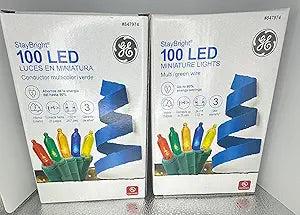 GE M94128 Mini LED Christmas Lights Multi-Colored 200 Count