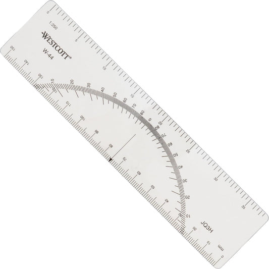 Westcott W-44 6" Transparent Protractor Ruler