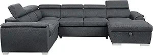 Lexicon 194840130321 Cataleya 4-Piece Sectional Sofa Charcoal