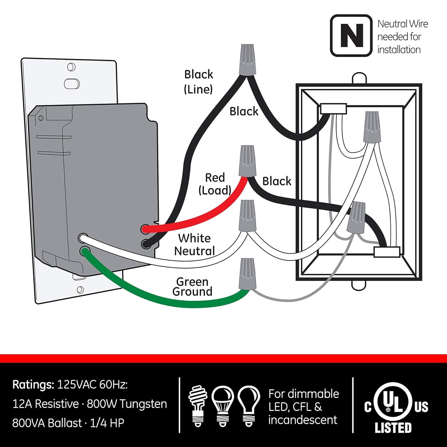 GE 11927 In-Wall Motion Sensor Light Switch
