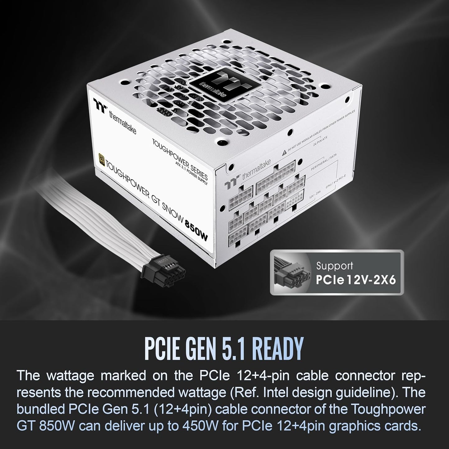 Thermaltake TPD-850AH2FXG-3 850W Snow White ATX 3.1 Power Supply