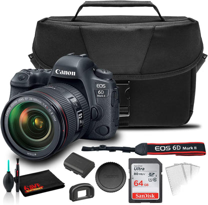 Canon 1897C009 EOS 6D Mark II DSLR 24-105mm Renewed Bundle