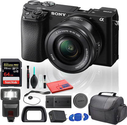 Sony a6100 Mirrorless Camera ILCE6100L/B Lens Bundle Renewed