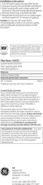GE FXUTC Water Filter Replacement Cartridge