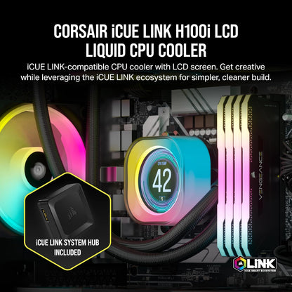 Corsair iCUE Link H100i LCD 240mm AIO Liquid Cooler