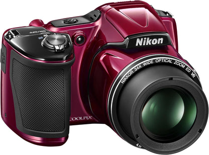 Nikon 26440 COOLPIX L830 Red Digital Camera Renewed