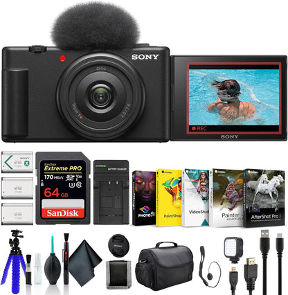 Sony ZV1F/B Vlogging Camera - Black - Bundle