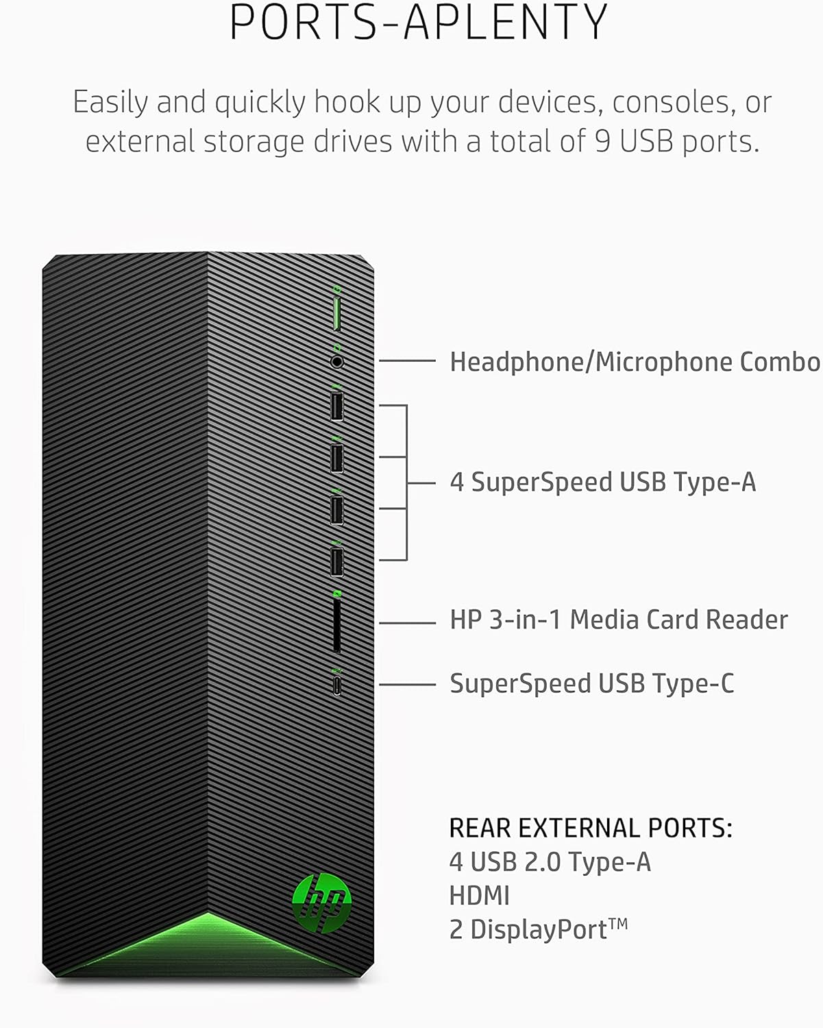 HP TG01-2022 Pavilion Gaming Desktop Ryzen 3 RX 5500 512GB SSD