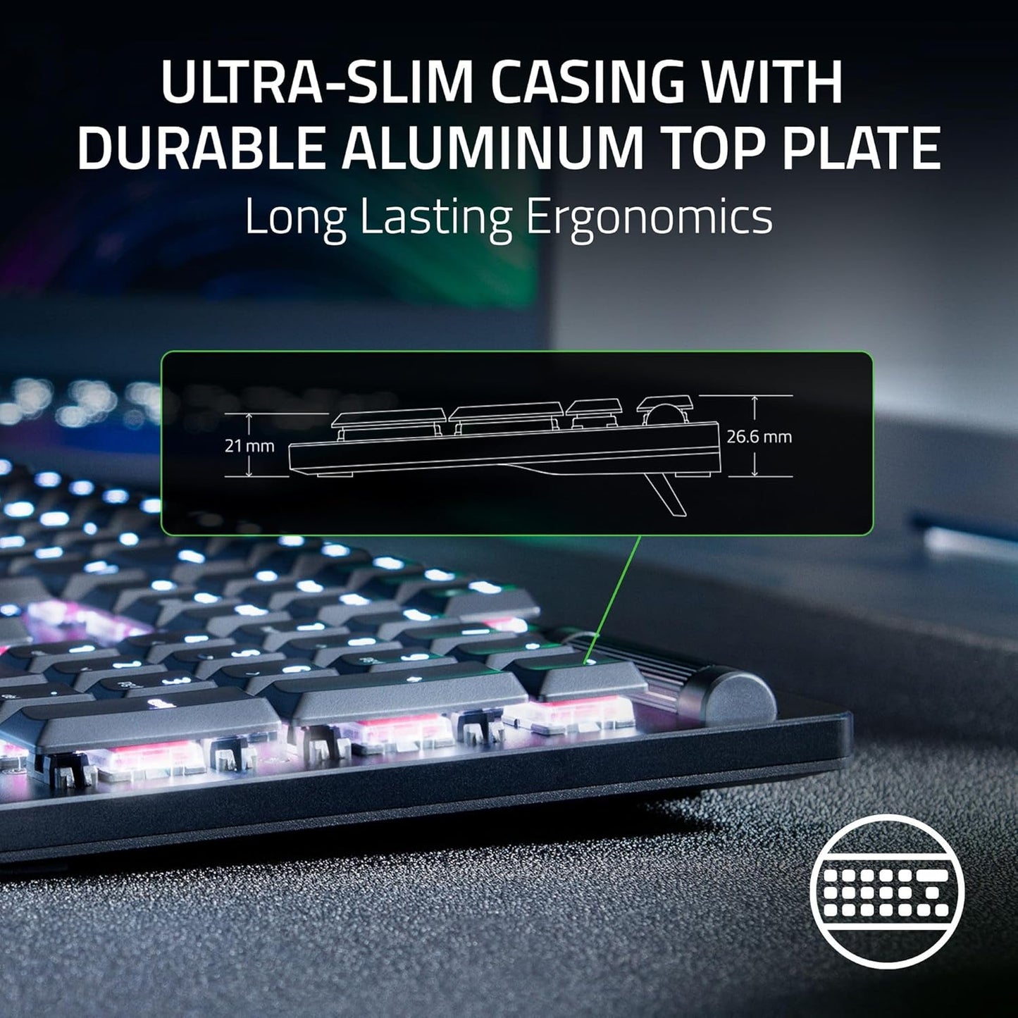 Razer DeathStalker V2 Pro Wireless Linear Optical Keyboard (Renewed)