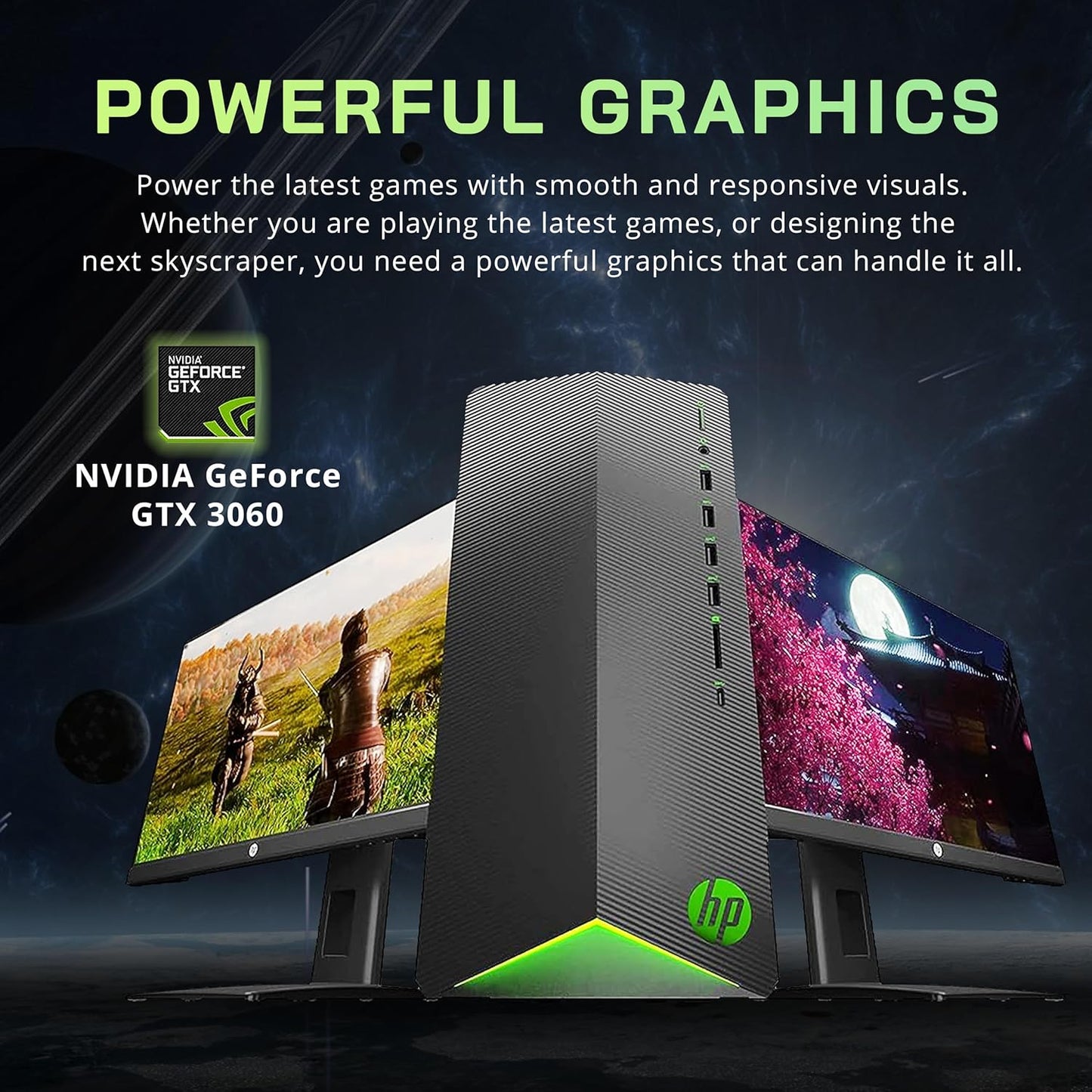 HP Pavilion Gaming Desktop RTX 3060, 32GB RAM