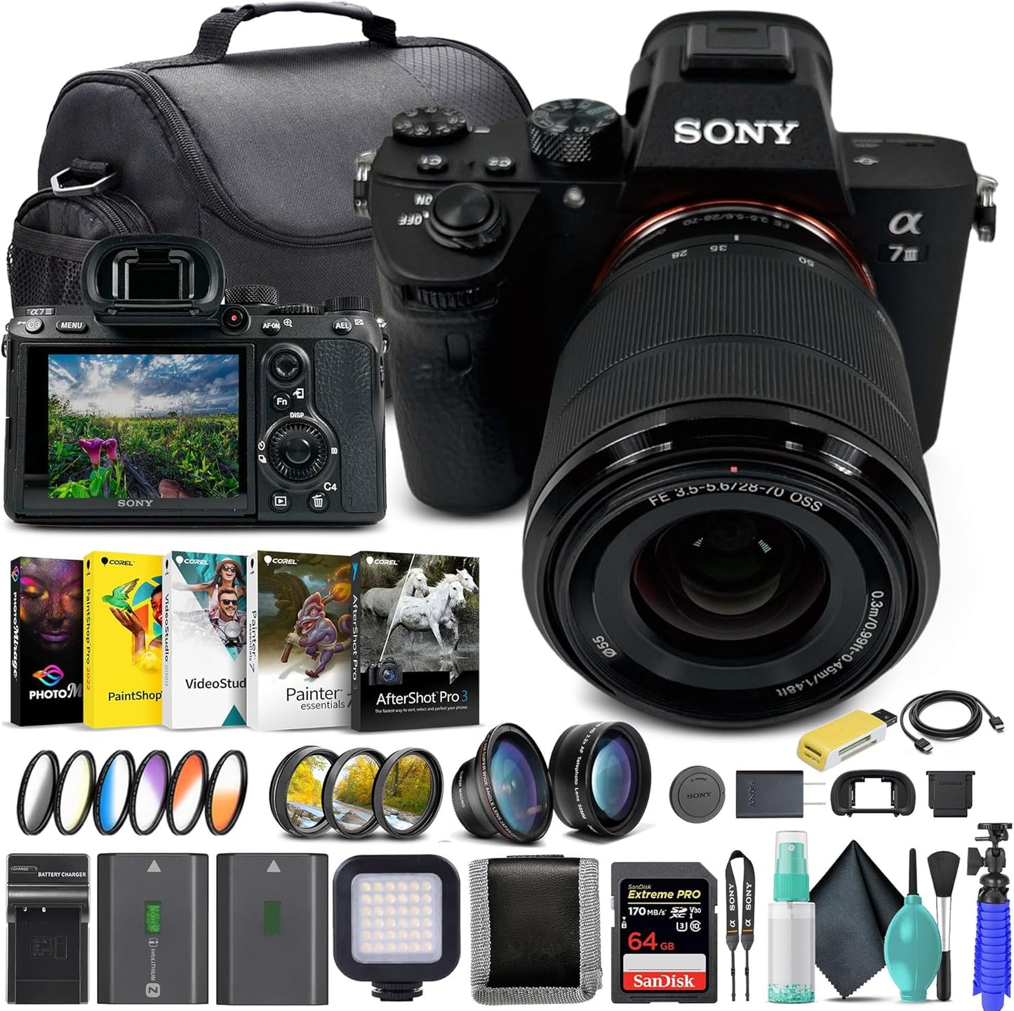 Sony ILCE7M3K/B Alpha a7 III Mirrorless Camera 28-70mm Bundle
