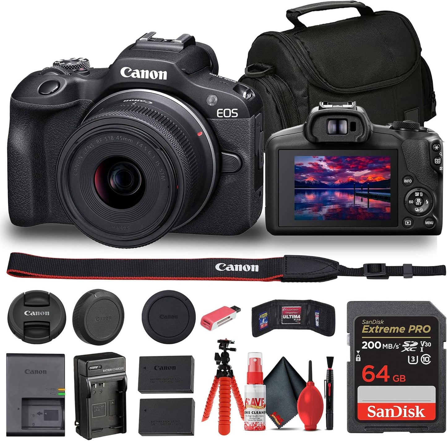 Canon 6052C012 EOS R100 Mirrorless 18-45mm Lens Kit