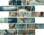 MSI AMZ-MD-00331-SAM Night Sky Glass Interlocking Subway Tile Sample