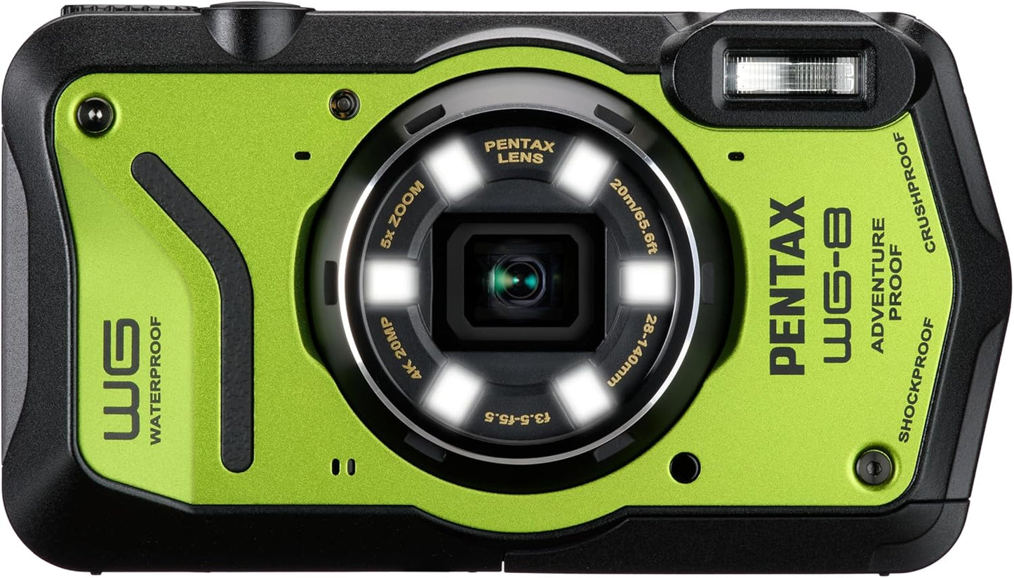 Pentax 01502 WG-8 Green Waterproof Adventure Camera