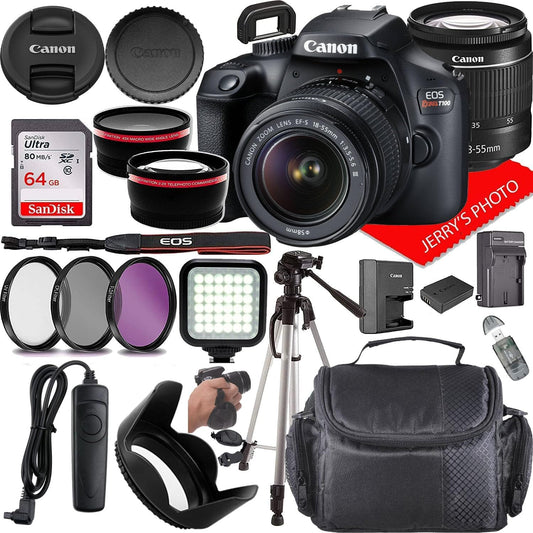Canon EOS Rebel T100 DSLR Camera 18-55mm Lens Bundle Renewed