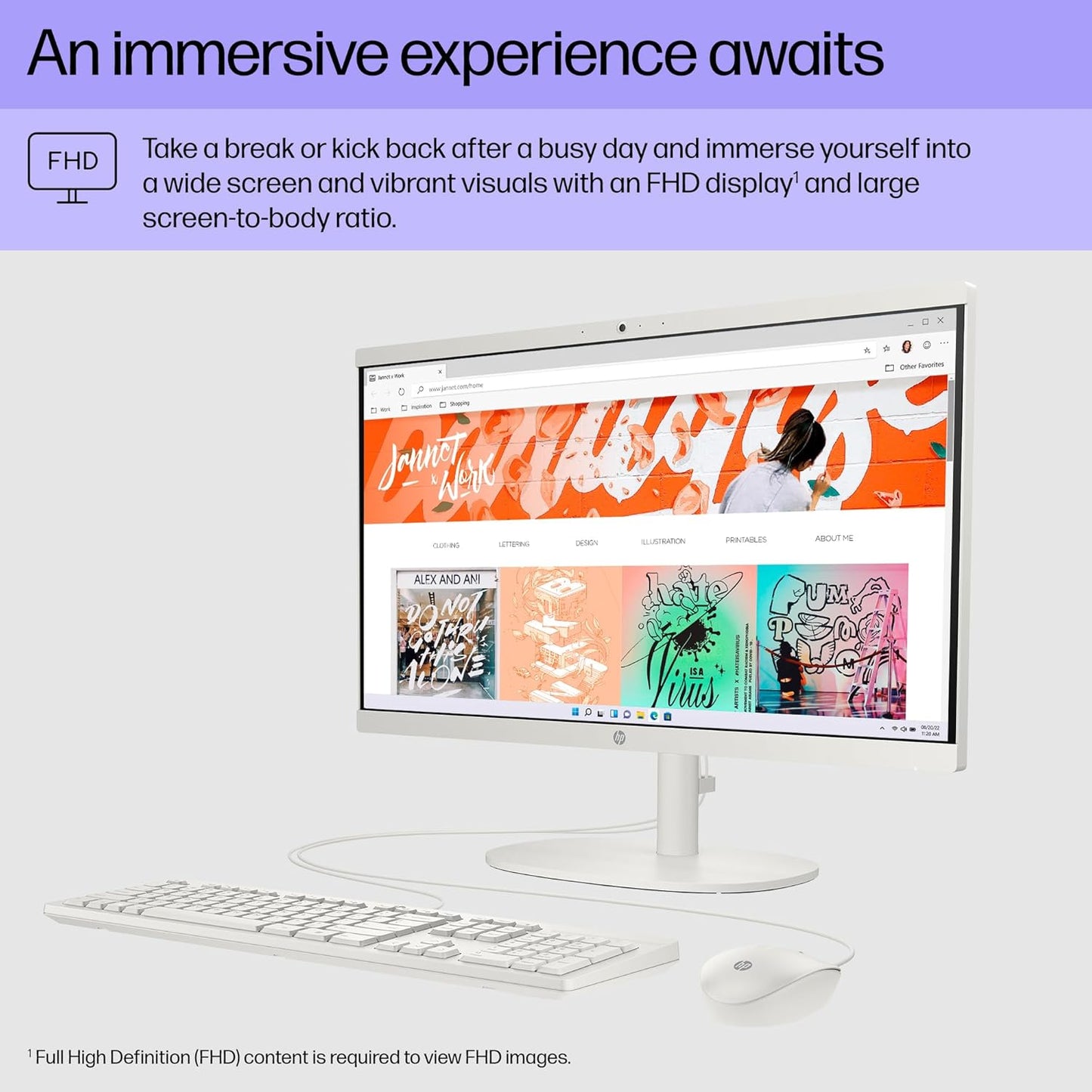 HP 22-dg0012 All-in-One Desktop PC Intel N200 FHD