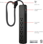 GE 62690 6-Outlet Surge Protector 3 Ft Braided Cord