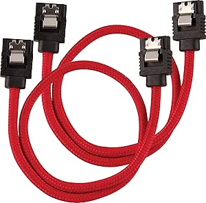 Corsair CC-8900250 Premium Sleeved SATA Cable - Red, 30cm