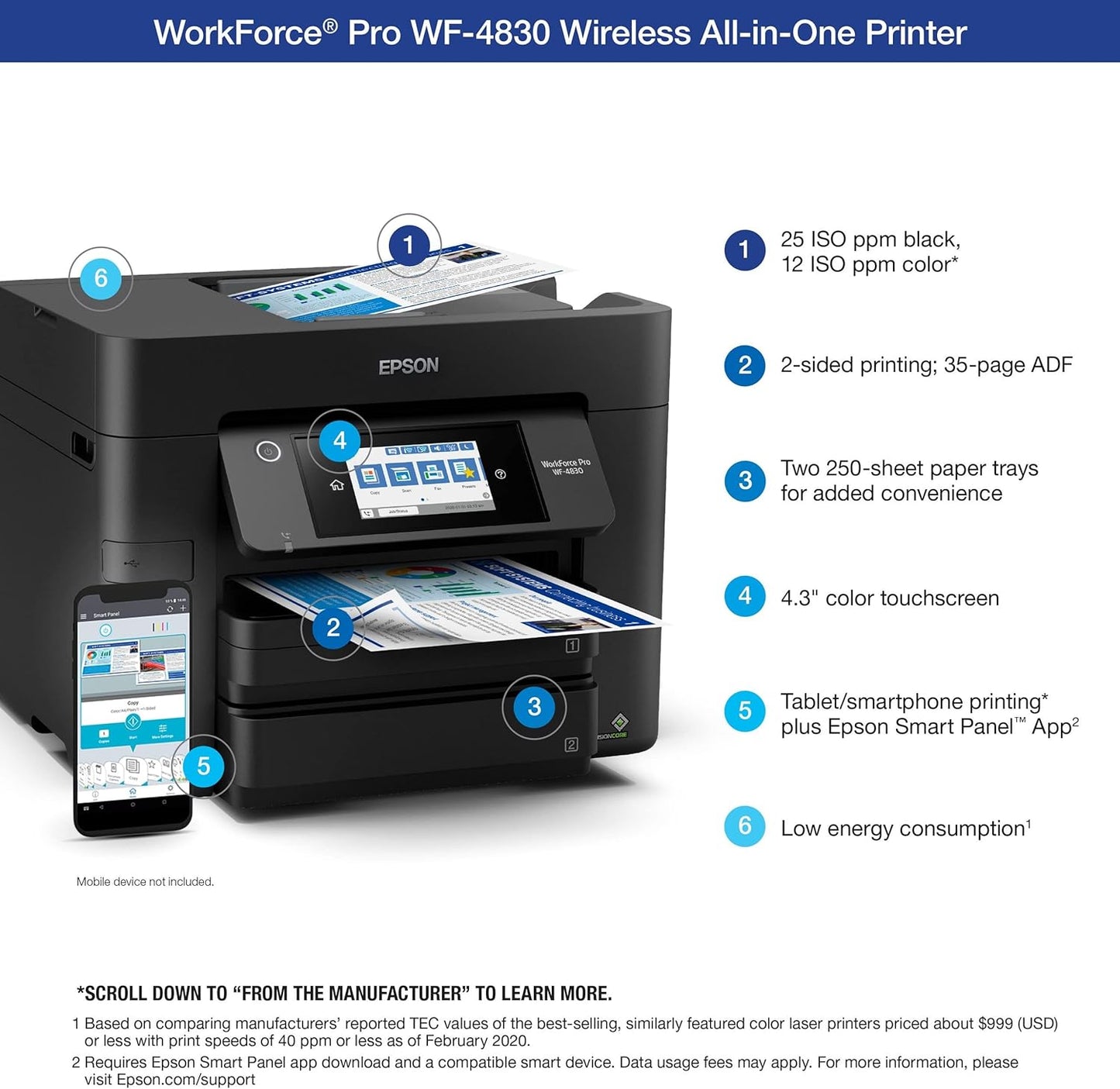 Epson WF-4830 Workforce Pro Wireless All-in-One Printer