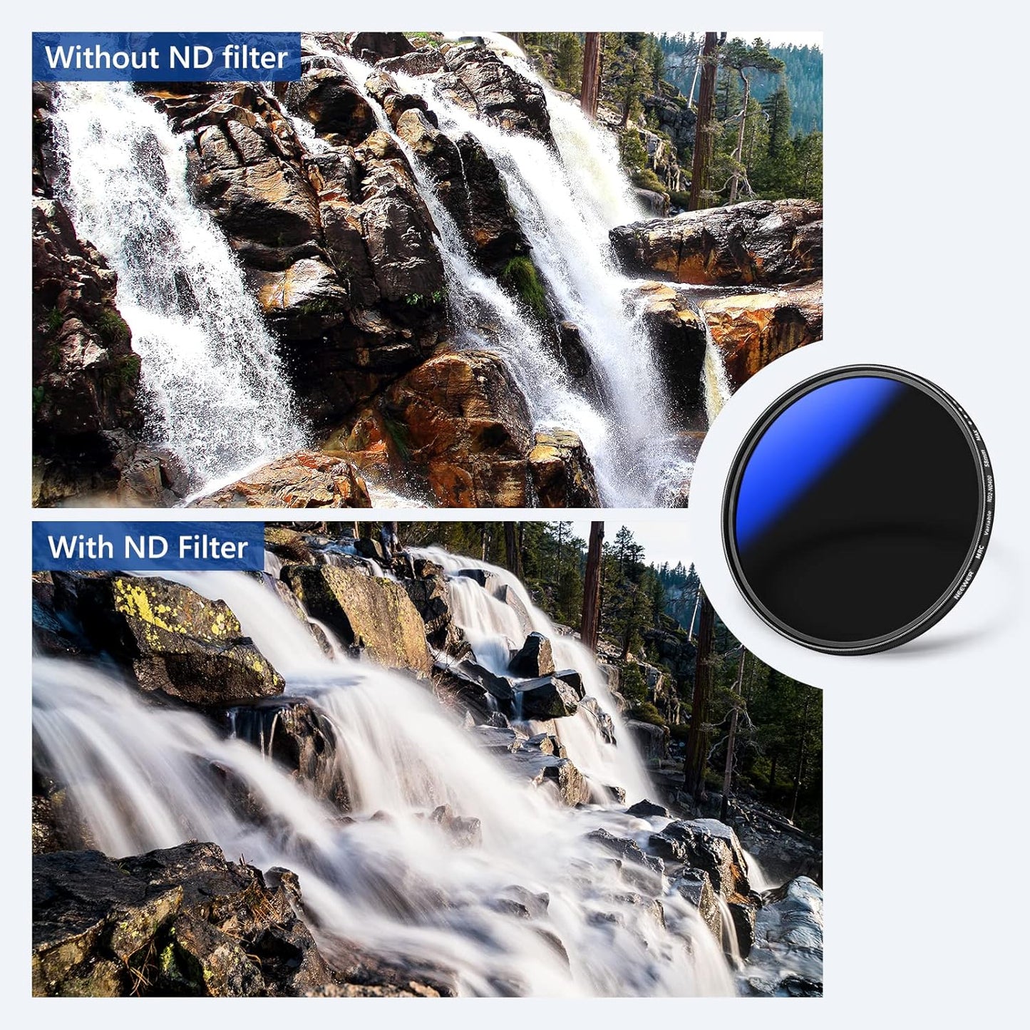 Neewer 10100328 58mm Variable ND2-ND400 Filter