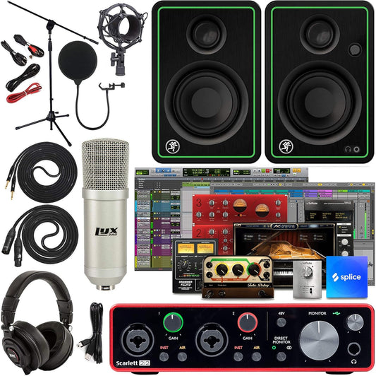 Focusrite Scarlett 2i2 Studio Bundle Audio Interface CR4-X Monitors