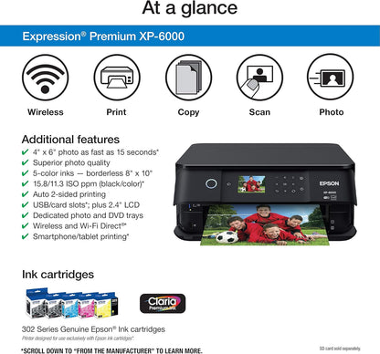 Epson XP-6000 Wireless Color Photo Printer
