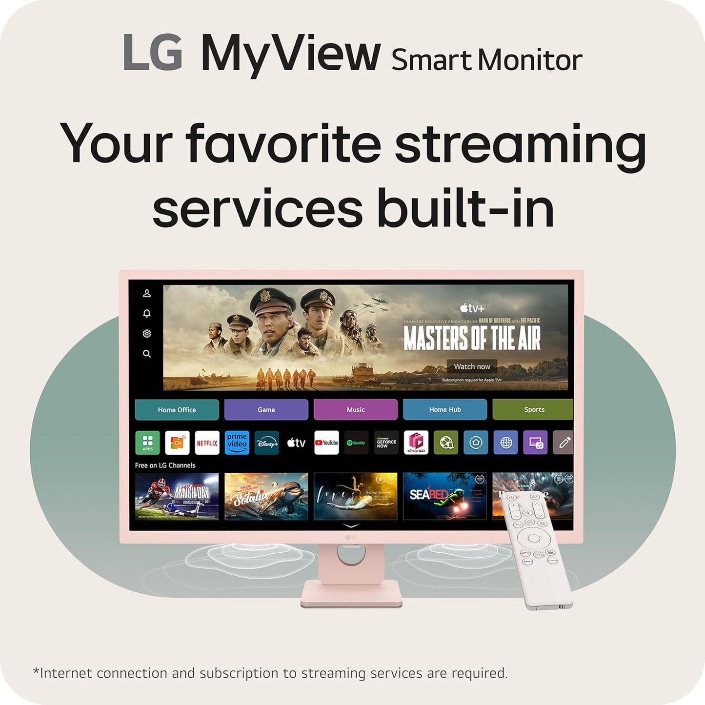 LG 32SR50F-P: 32" MyView Smart Monitor, FHD, webOS, Pink
